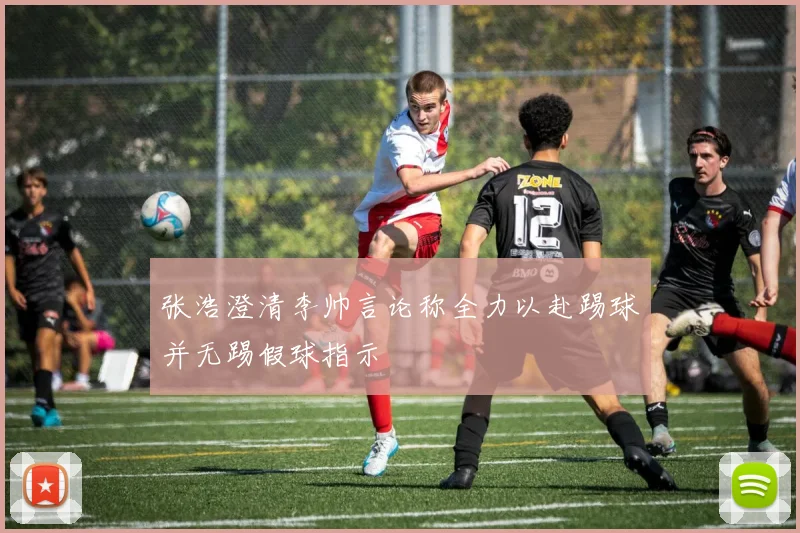张浩澄清李帅言论称全力以赴踢球并无踢假球指示